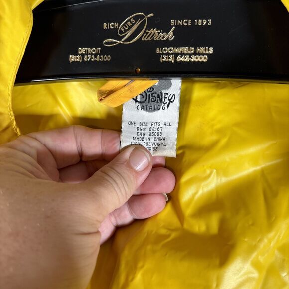 VNTG The Disney Catalog One Size Fits Most Yellow Rain Coat Packable MickeyMouse - Picture 13 of 14
